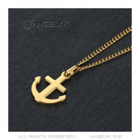 Pendant Anchor Navy Large Model Man Steel Gold  IM#21989