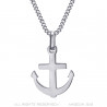 Sea anchor pendant small model Silver plated steel Chain 50cm IM#21993