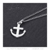 Sea anchor pendant small model Silver plated steel Chain 50cm IM#21995