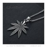 Pendentif Feuille Cannabis Chanvre Acier  IM#22032