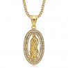 Pendant Necklace Holy Virgin Mary Rhinestone  IM#22059