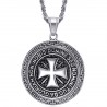 Anhänger Templer Stahl Alle Silber Kreuz Non Nobis  IM#22071