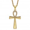 Egyptian Ankh Cross Pendant of Life Gold Diamonds  IM#22077