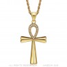 Ciondolo croce egiziana Ankh della vita in oro con diamanti  IM#22078
