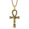 Ägyptische Ankh Kreuz Anhänger des Lebens Gold Black Zeichnungen  IM#22083