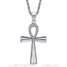 Egyptian Ankh Cross Pendant of Life Silver Diamonds  IM#22090