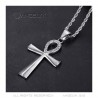 Ciondolo croce egiziana Ankh di diamanti in argento della vita  IM#22091