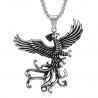 Imposant Pendentif Phoenix Homme Acier + Chaîne  IM#22101