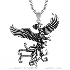 Imposing Pendant Phoenix Man Steel + String  IM#22102