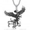 Imposant Pendentif Phoenix Homme Acier + Chaîne  IM#22102