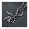 Imposant Pendentif Phoenix Homme Acier + Chaîne  IM#22103