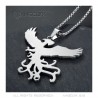 Imposant Pendentif Phoenix Homme Acier + Chaîne  IM#22104