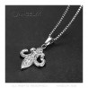 Pendant Fleur de Lys Steel Zirconium + String  IM#22133