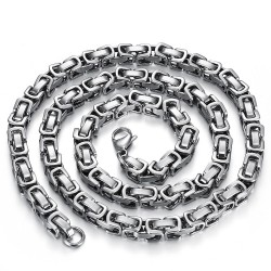 Byzantine Mesh Curb Chain Necklace 316L Steel 60cm  IM#22149