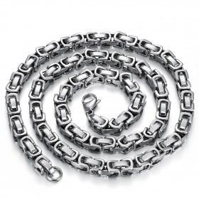 Byzantinische Mesh Curb Chain Halskette 316L Stahl 60cm  IM#22149