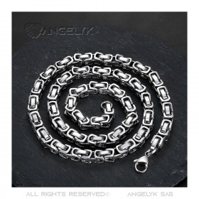 Byzantine Mesh Curb Chain Necklace 316L Steel 60cm  IM#22151
