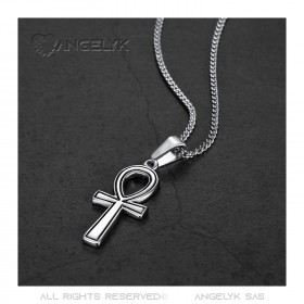 Pequeño Colgante Egipcio de la Vida con Cruz Ankh de Plata  IM#22157