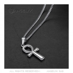 Pequeño Colgante Egipcio de la Vida con Cruz Ankh de Plata  IM#22158