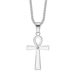 Piccola croce egiziana Ankh con diamante della vita  IM#22161