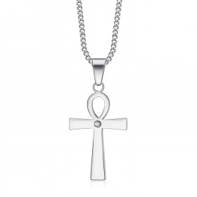 Piccola croce egiziana Ankh con diamante della vita  IM#22161