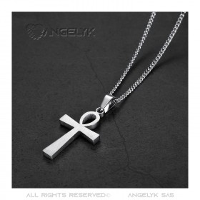 Piccola croce egiziana Ankh con diamante della vita  IM#22170