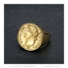 Anello Napoleone 1° 20 franchi Acciaio inossidabile Oro IM#22210