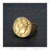 Ring Napoleon 1st 20 francs Stainless steel Gold IM#22210