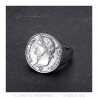 Ring Napoleon 1st 20 francs Stainless steel Silver IM#22217