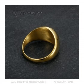 Ring Korsika Mohrenkopf kleiner Siegelring Edelstahl Gold IM#22225