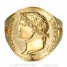 Ring Napoleon I. tailliert Herren Herren Edelstahl Gold IM#22237