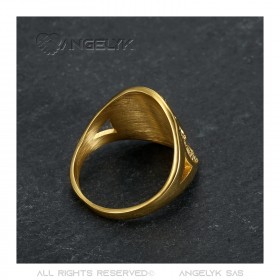 Anillo Napoleón I Acero inoxidable curvado Oro IM#22239