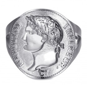 Ring Napoleon I. tailliert Herren Herren Edelstahl IM#22243