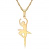 Pendant Necklace Dancer Steel Gold Plated + Chain  IM#22260