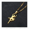 Pendant Necklace Dancer Steel Gold Plated + Chain  IM#22263