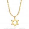 Small Pendant Necklace Woman Star of David Steel + String  IM#22268