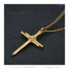 Men's Cross Pendant 3 Nails Stainless Steel Gold IM#22286