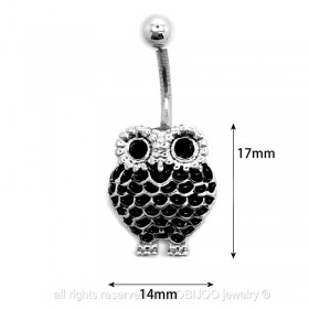 PIP0010 BOBIJOO Jewelry Piercing Navel Surgical Steel Rhinestone Owl