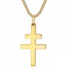 Pendentif Croix de Lorraine 30mm Acier inoxydable Or  IM#22301