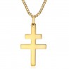 Pendentif Croix de Lorraine 30mm Acier inoxydable Or  IM#22301