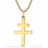 Croce di Lorena Ciondolo 30mm in acciaio inossidabile oro IM#22302