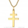 Pendentif Croix de Lorraine 30mm Acier inoxydable Or  IM#22302