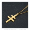 Pendentif Croix de Lorraine 30mm Acier inoxydable Or  IM#22303