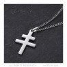 Cross of Lorraine Pendant 30mm Stainless Steel Silver IM#22310