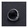 Templar ring Black cross Round signet ring Stainless steel IM#22321