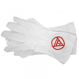 Guantes De La Masonería Bordado T-Pirámide-Real Arco Rojo Talla S M L  IM#22340