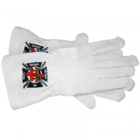 Guantes De La Masonería Bordado In Hoc Signo Inces Masónica Uno Talla S M L  IM#22341