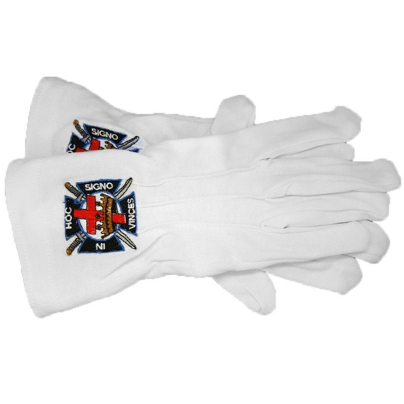 Guantes De La Masonería Bordado In Hoc Signo Inces Masónica Uno Talla S M L  IM#22341