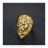Men's Lion Head Ring Diamond Eyes Stainless Steel Gold IM#22344
