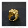 Anillo de cabeza de león para hombre Ojos de diamante Acero inoxidable Oro IM#22345