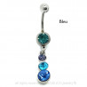 PIP0011 BOBIJOO Jewelry Piercing Ombligo De Acero Quirúrgico De Diamante De Imitación De 3 Colores